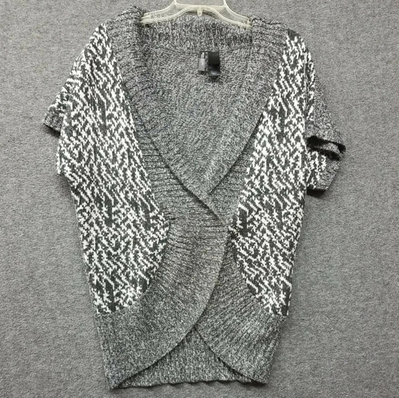 Bisou Bisou Sweater Snap Front Cardigan, Size L Dolman Sleeve Missing Belt - Picture 1 of 11